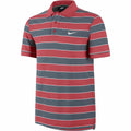 Men’s Short Sleeve Polo Shirt Nike Matchup Stripe 2 Grey Red Bigbuy
