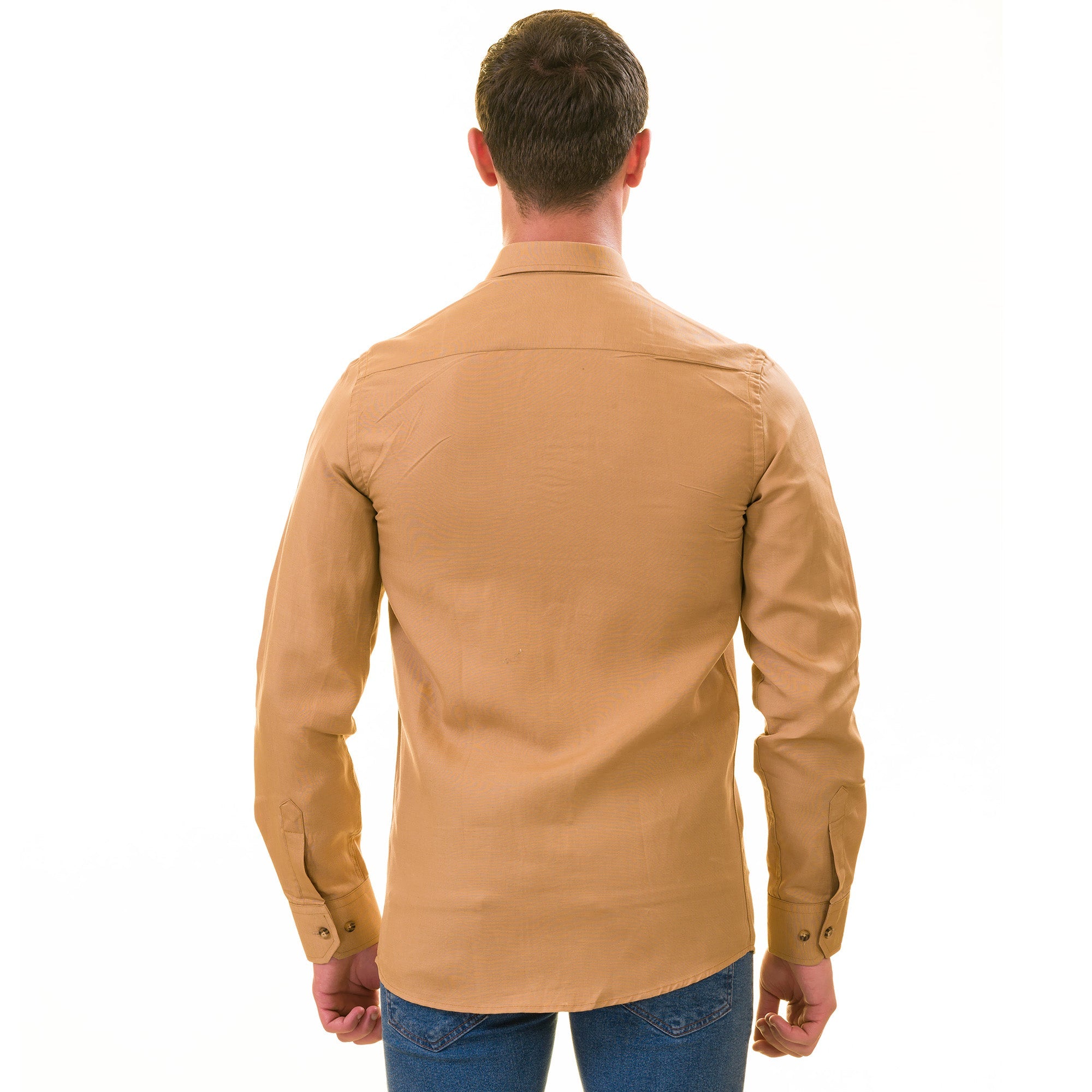 Brownish Luxury Men's Tailor Fit Button Up European Made Linen Shirts