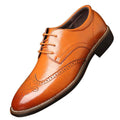 Non Skid Tan Mens Premium Leather Dress Shoes -Oxford Lace Up Style Emerald Uranus