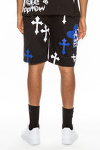 Bejewelled Chrome Skull Shorts Lime Milo