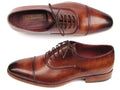 Paul Parkman Men's Captoe Oxfords Brown Hand Painted Shoes Ruby Ophion