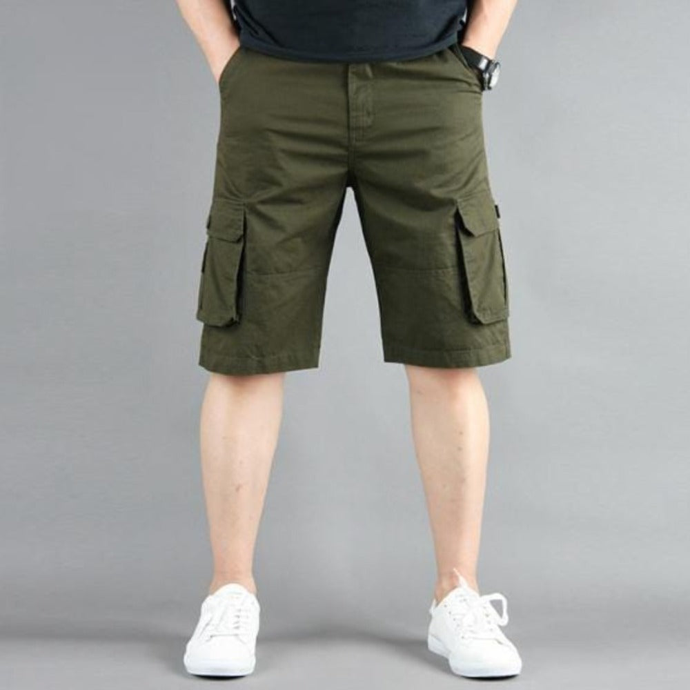 Mens Casual Cargo Shorts with Side Pockets Yellow Pandora