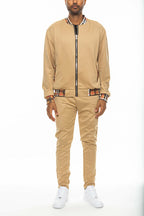 Checkered Detail Track Jacket Set Lime Milo