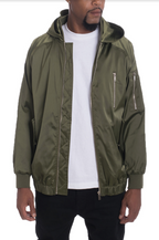 Bourne Hooded Satin Windbreaker