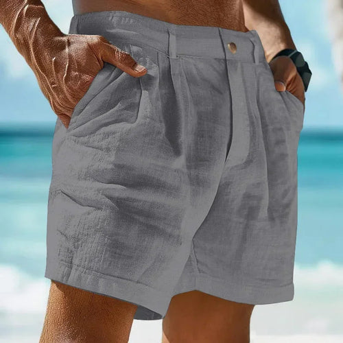 Beach Holiday Linen-cotton beach shorts Raspberry Eurybia