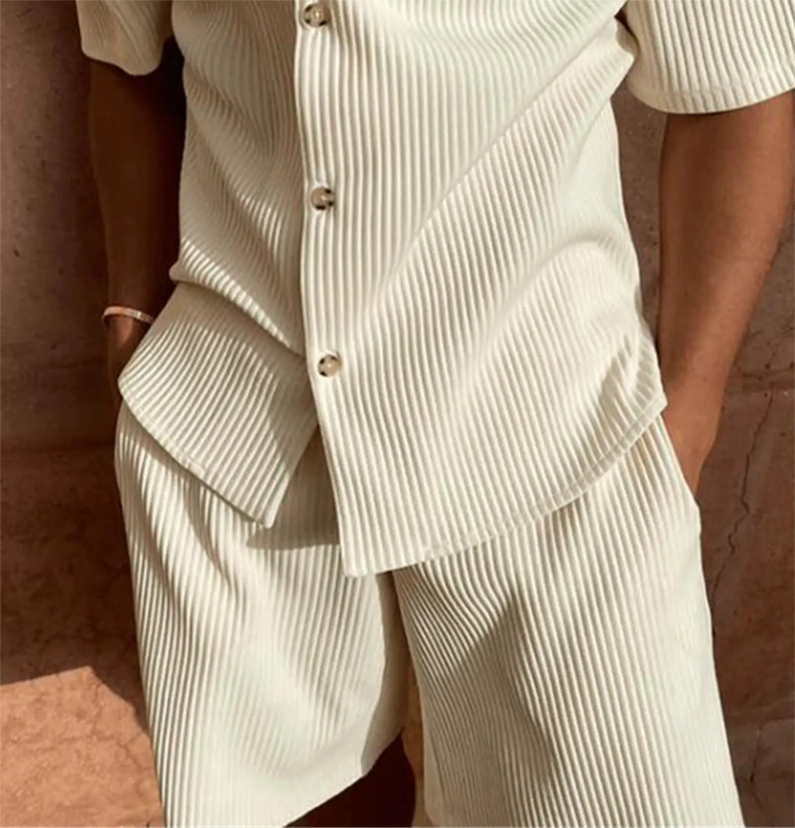 Spring/Summer stretch casual men beach shorts set Raspberry Eurybia