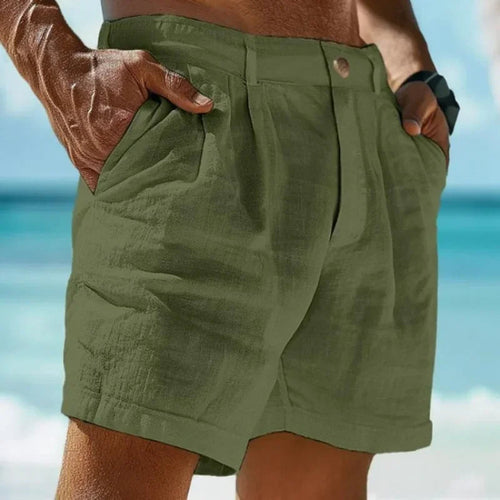 Beach Holiday Linen-cotton beach shorts Raspberry Eurybia