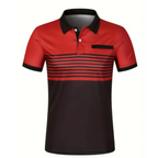 Mens Casual Stripe Short Sleeve Polo Shirt