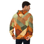 Mens Graphic Hoodie Rustic Red Abstract Pattern