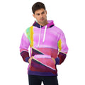 Mens Graphic Hoodie Pink And Purple Pattern Grey Coco