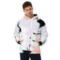 Mens Graphic Hoodie Pink Black Abstract Pattern Grey Coco