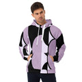 Mens Graphic Hoodie Geometric Lavender And Black Pattern 2 Grey Coco