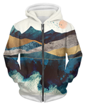 Blue Mountain Reflection 1 UNISEX ZIP HOODIE Scorpius