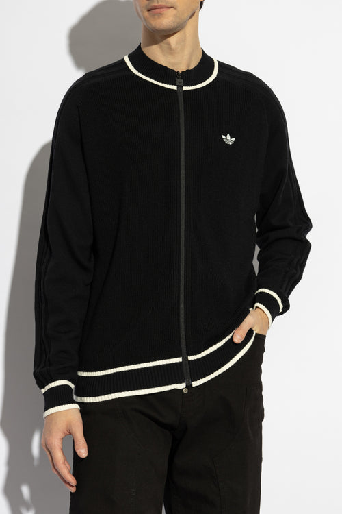 4504193 ADIDAS wool cardigan fashion design zipper men's sweater Jade Ajax