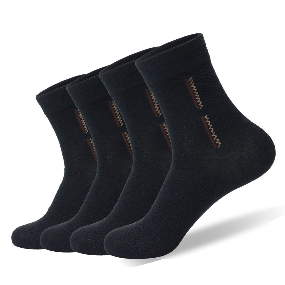 Black men's mid-tube sports socks for summer