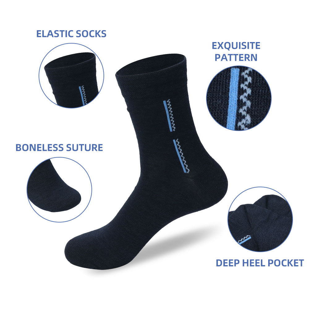 Black men's mid-tube sports socks for summer