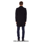 De La Creme MAN - Men's Single Breasted Wool Mix Overcoat