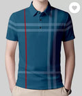 Men Checkered Polo Neck Cotton Blend Dark Blue, Light Blue T-Shirt M Coral Crius