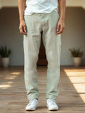 Casual Cotton Trouser For Men Yellow Caeneus