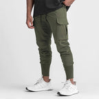 Men's casual trendy quick-drying pants multi-pocket ice silk trousers