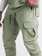 Men's casual trendy quick-drying pants multi-pocket ice silk trousers