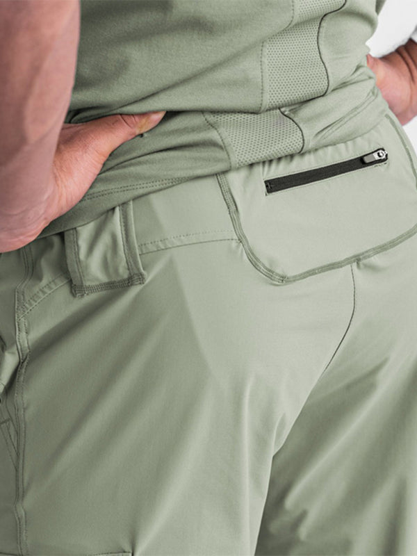 Men's casual trendy quick-drying pants multi-pocket ice silk trousers