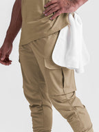 Men's casual trendy quick-drying pants multi-pocket ice silk trousers