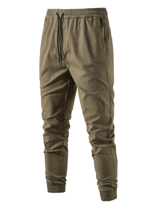 Men's solid color casual minimalist cargo pants