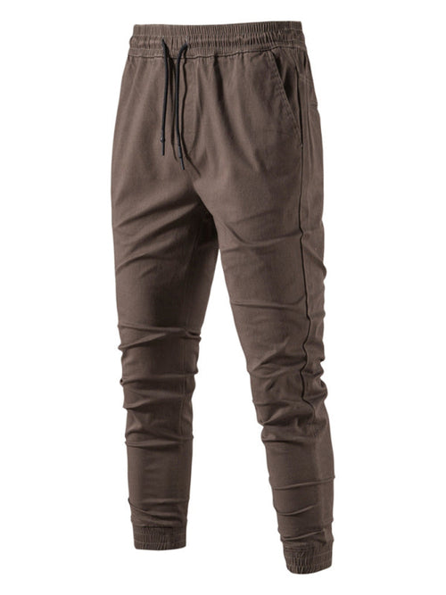 Men's solid color casual minimalist cargo pants