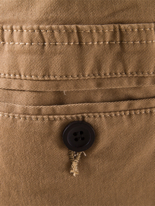 Men's solid color casual minimalist cargo pants