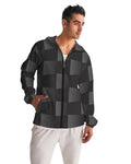 Mens Hooded Windbreaker - Black Casual/sports Water Resistant Jacket - Grey Coco