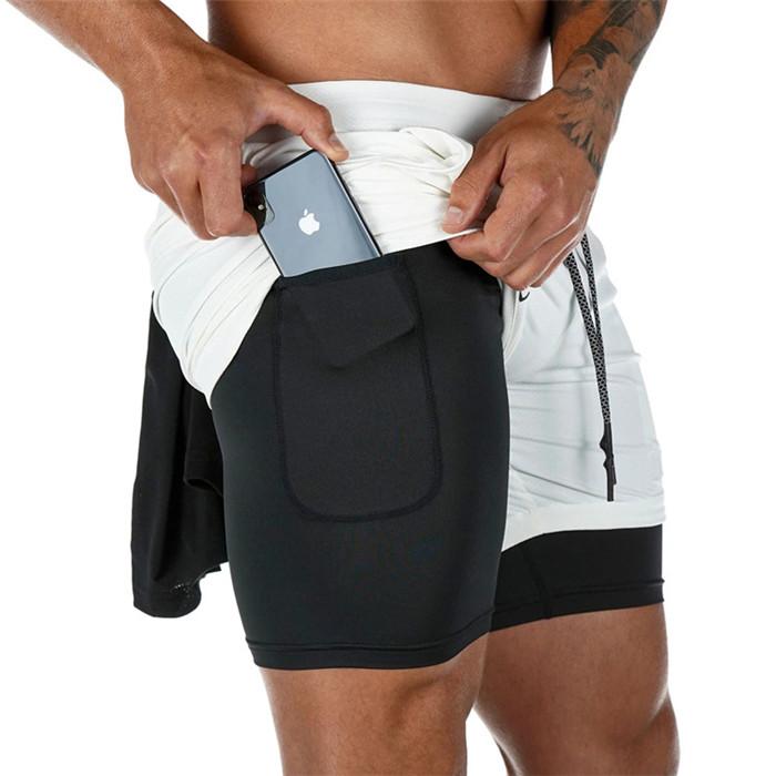 2020 Men's Running Shorts 2 In 1 Double Jogging Gyms Fitness Training